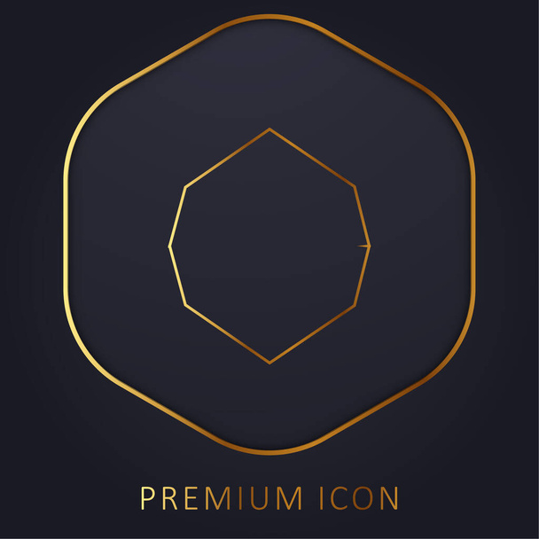 Black Octagon Shape golden line premium logo or icon - Vector, Image