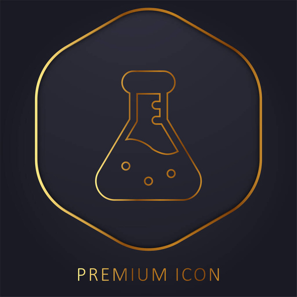 Beaker línea de oro logotipo premium o icono - Vector, imagen