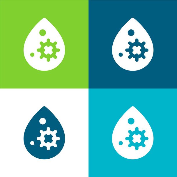 Blood Flat four color minimal icon set - Vector, Image