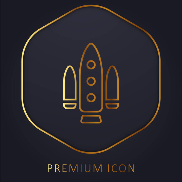 Apolo Project linha dourada logotipo premium ou ícone - Vetor, Imagem