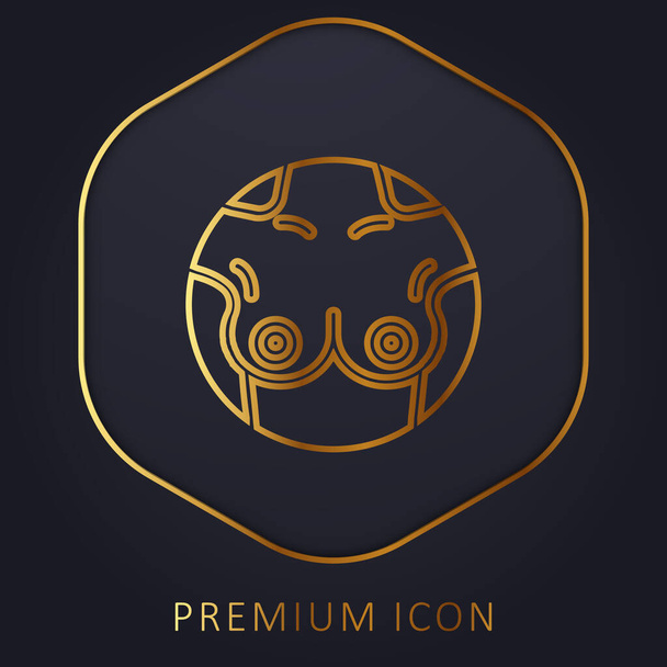 Ligne d'or poitrine logo premium ou icône - Vecteur, image