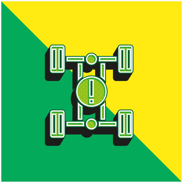 Σπάζοντας πράσινο και κίτρινο σύγχρονο 3d διάνυσμα εικονίδιο λογότυπο - Διάνυσμα, εικόνα