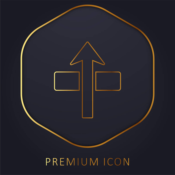 Strzałka Przez złotą linię logo premium lub ikona - Wektor, obraz