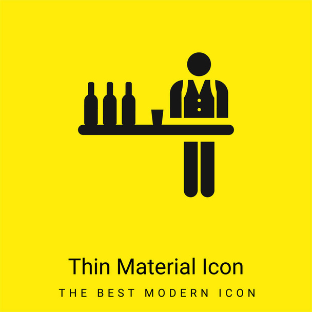 Barman mínimo icono de material amarillo brillante - Vector, imagen