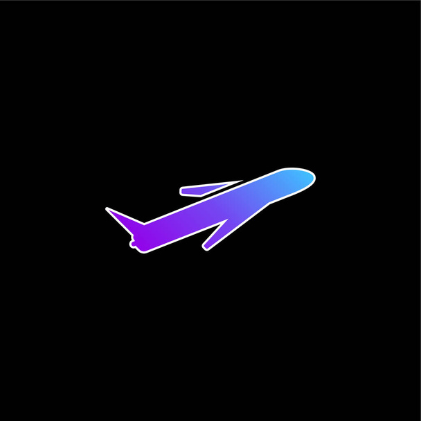 Avião ícone vetor gradiente azul - Vetor, Imagem
