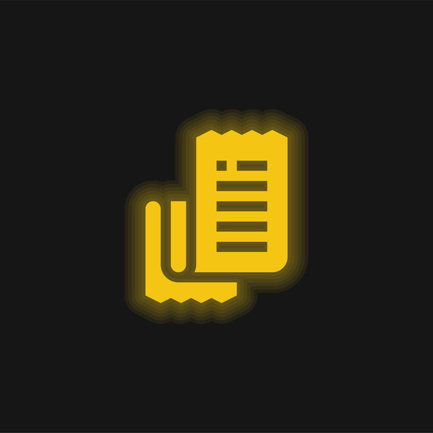 Bill sárga izzó neon ikon - Vektor, kép