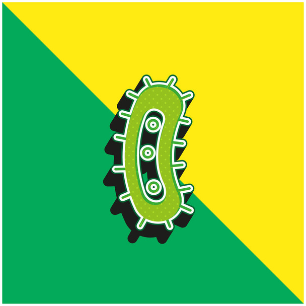 Bakterie Zielone i żółte nowoczesne logo wektora 3D - Wektor, obraz