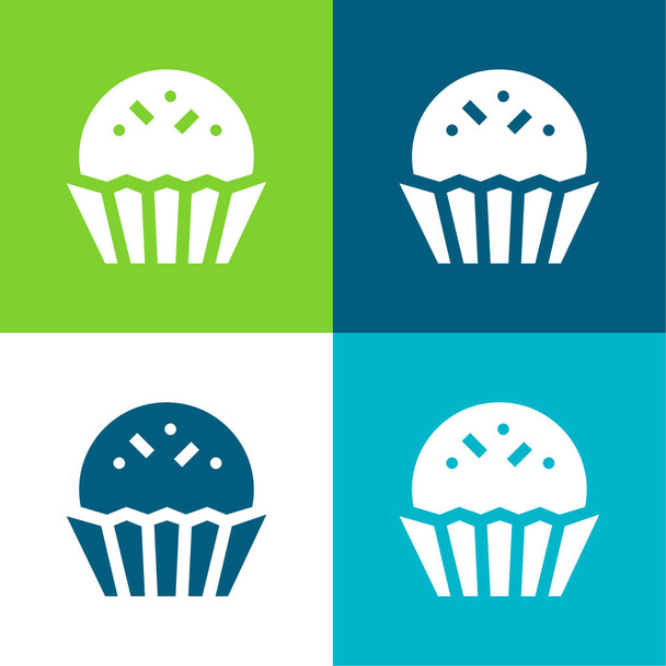 Set di icone minimali a quattro colori Bonbon Flat - Vettoriali, immagini