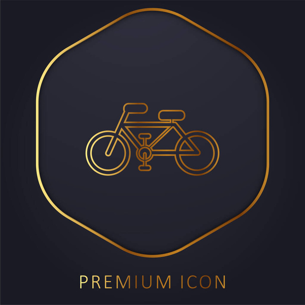 Bicicleta Ecológica Transporte línea dorada logotipo premium o icono - Vector, Imagen