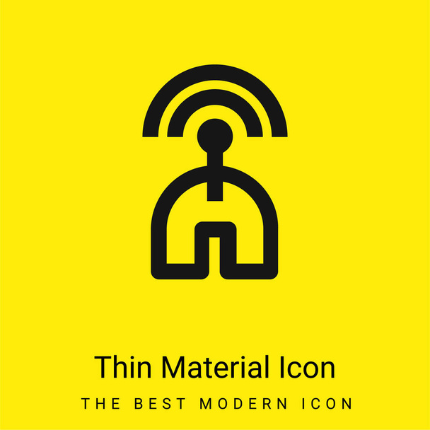 Bluetooth Radar Signal icona materiale giallo brillante minimo - Vettoriali, immagini