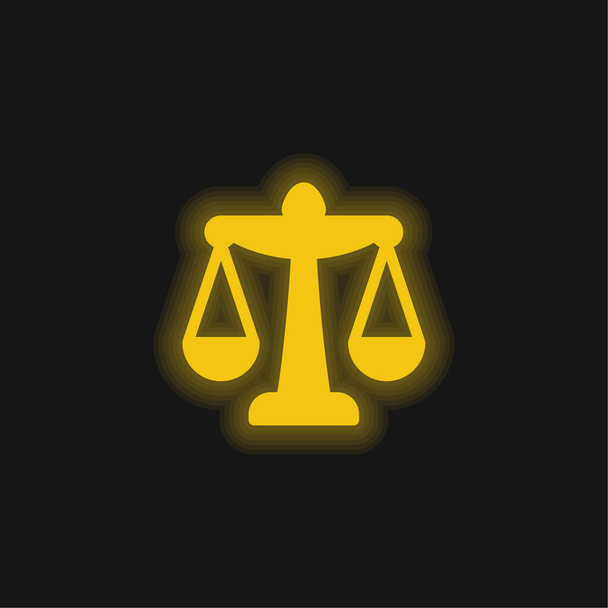 Balance yellow glowing neon icon - Vector, Image
