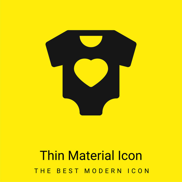 Baby Kleding minimaal helder geel materiaal icoon - Vector, afbeelding