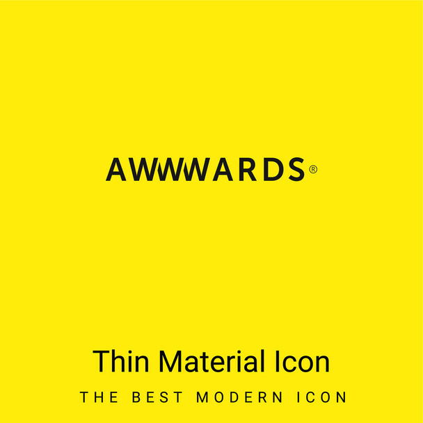 Awwwards Web Logo minimální jasně žlutý materiál ikona - Vektor, obrázek