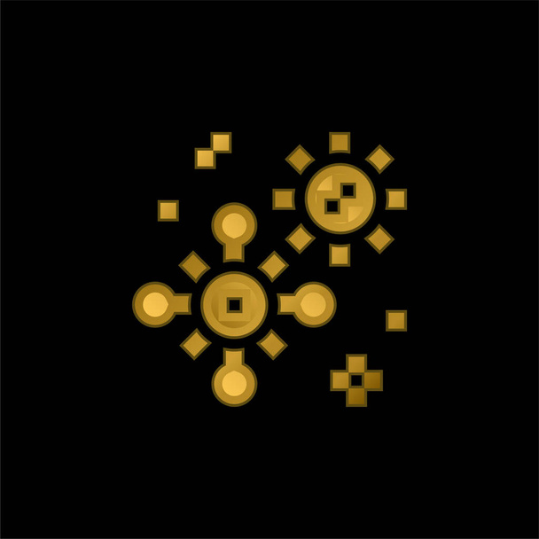 Bacterium banhado a ouro ícone metálico ou vetor logotipo - Vetor, Imagem