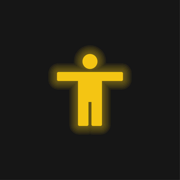 アクセシビリティ｜黄色の輝くネオンアイコン - ベクター画像