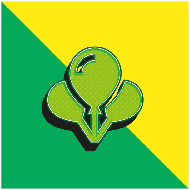 風船緑と黄色の現代的な3Dベクトルアイコンのロゴ - ベクター画像