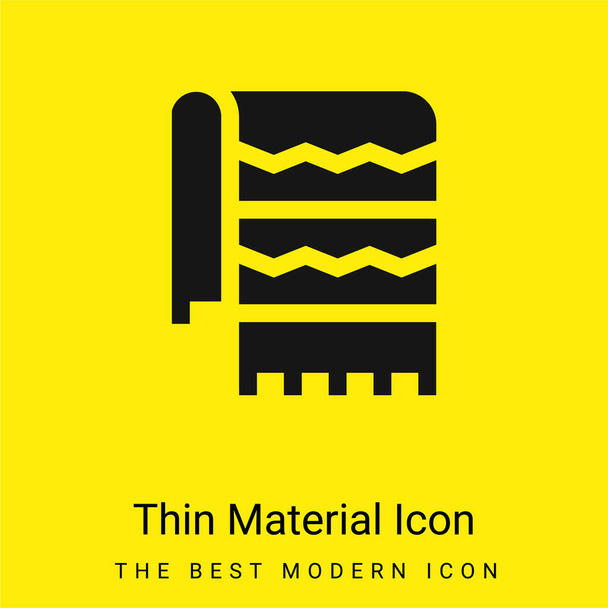 Κουβέρτα ελάχιστη φωτεινό κίτρινο υλικό εικονίδιο - Διάνυσμα, εικόνα