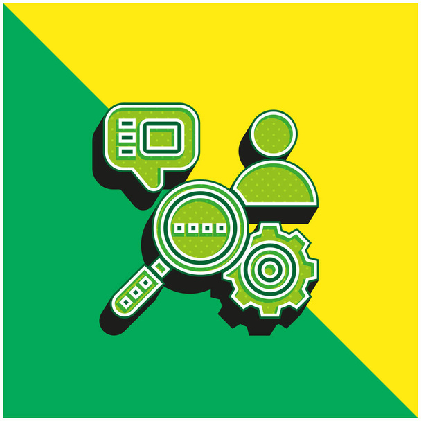 Analyse Groen en geel modern 3D vector icoon logo - Vector, afbeelding