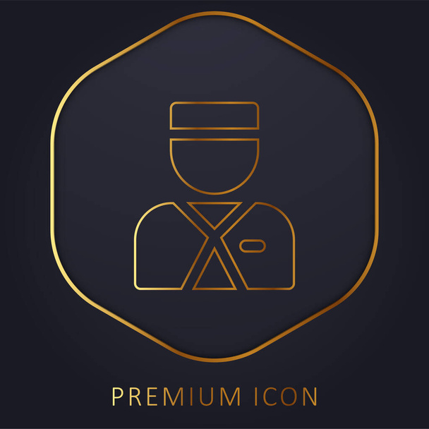Zlaté prémiové logo nebo ikona poslíčka - Vektor, obrázek