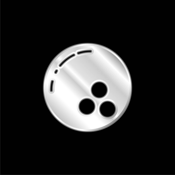 Bowling ezüst lemezelt fém ikon - Vektor, kép