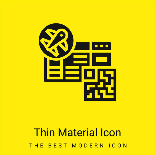 Beszállókártya minimális világos sárga anyag ikon - Vektor, kép