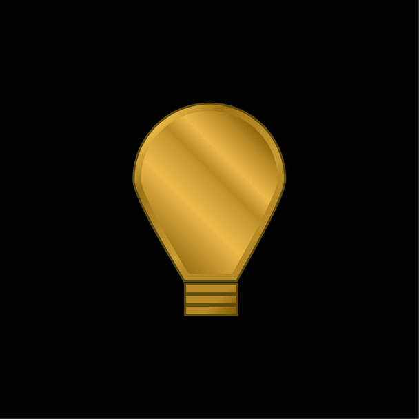 Bombilla grande chapado en oro icono metálico o logo vector - Vector, Imagen