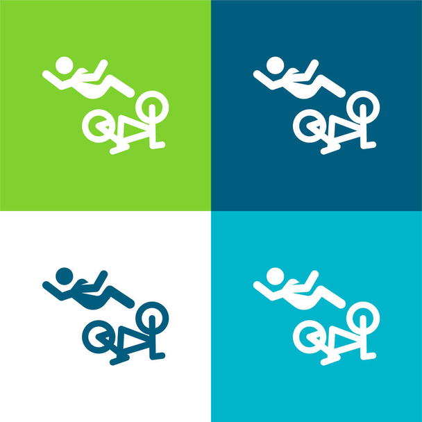 Acidente Plano de quatro cores conjunto de ícones mínimos - Vetor, Imagem