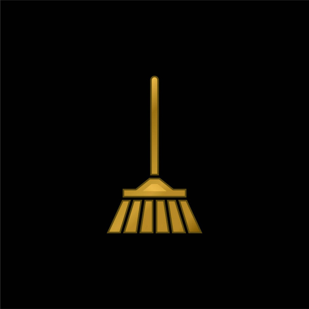 Bloom chapado en oro icono metálico o logo vector - Vector, imagen