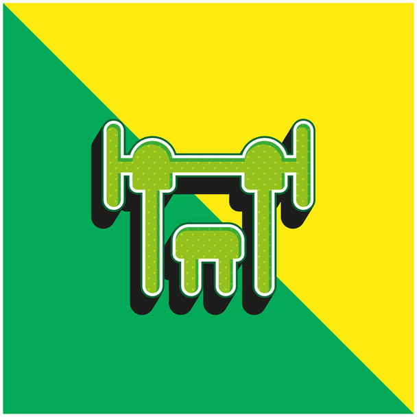 Prensa de banco verde y amarillo moderno logotipo del icono del vector 3d - Vector, Imagen