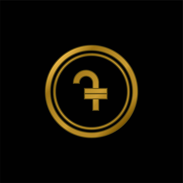 Arménio Dram banhado a ouro ícone metálico ou vetor logotipo - Vetor, Imagem