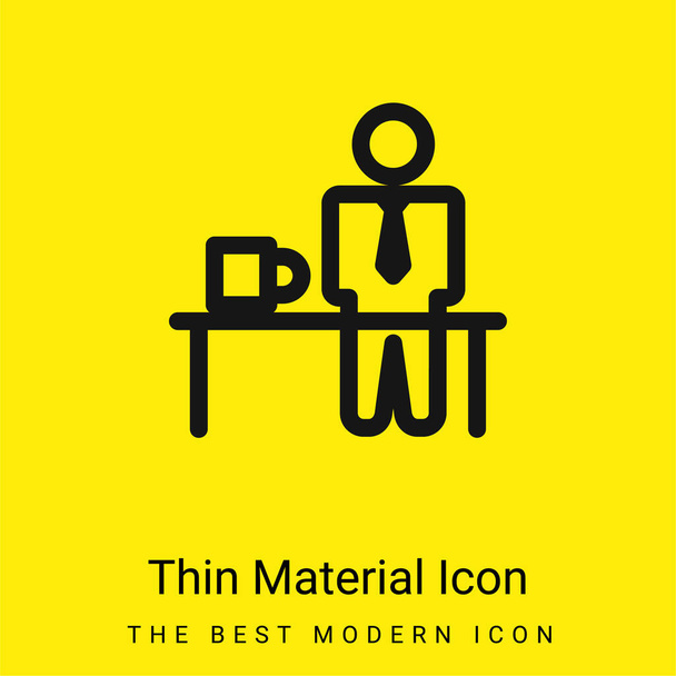 Break Time icona minimale materiale giallo brillante - Vettoriali, immagini