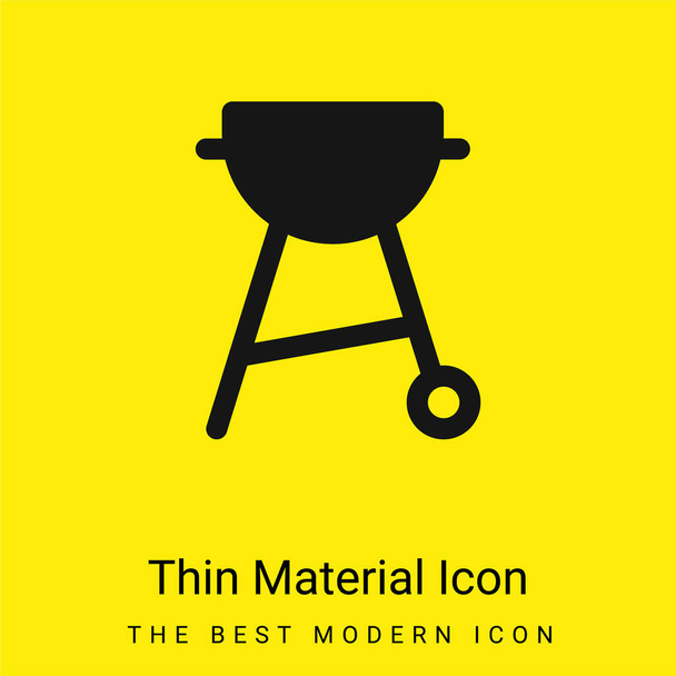 Grill minimális fényes sárga anyag ikon - Vektor, kép