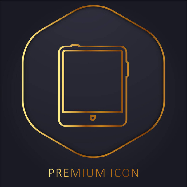 Big Tablet línea dorada logotipo premium o icono - Vector, Imagen