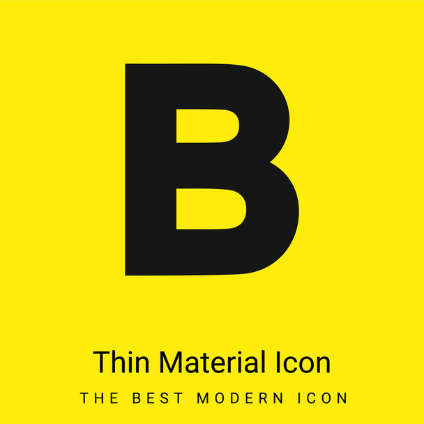 B ελάχιστο φωτεινό κίτρινο υλικό εικονίδιο - Διάνυσμα, εικόνα