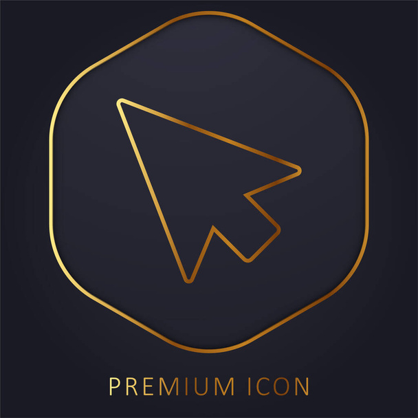 Flecha puntero línea dorada logotipo premium o icono - Vector, Imagen