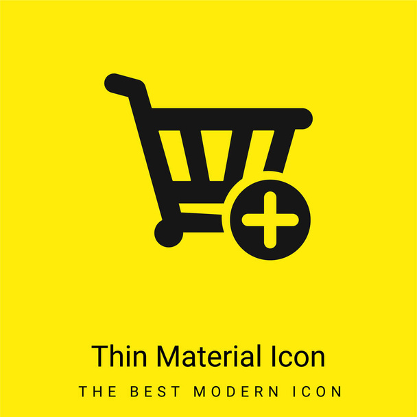 Add To Shopping Cart minimal bright yellow material icon - Vector, Image