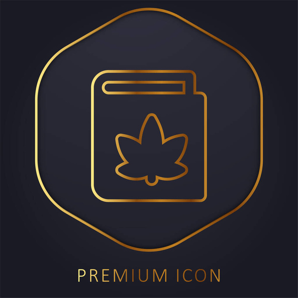 Libro línea de oro logotipo premium o icono - Vector, Imagen
