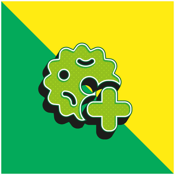 Βακτήρια Πράσινο και κίτρινο σύγχρονο 3d διάνυσμα εικονίδιο λογότυπο - Διάνυσμα, εικόνα
