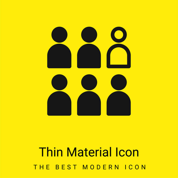 Auditoire minimal jaune vif icône matérielle - Vecteur, image