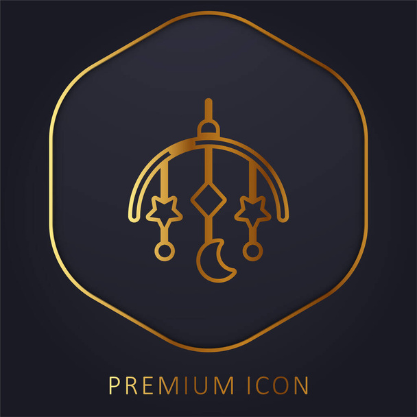 Baby Mobile línea dorada logotipo premium o icono - Vector, imagen