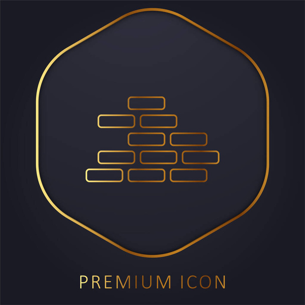Brickwall золоті лінії преміум логотип або ікона - Вектор, зображення