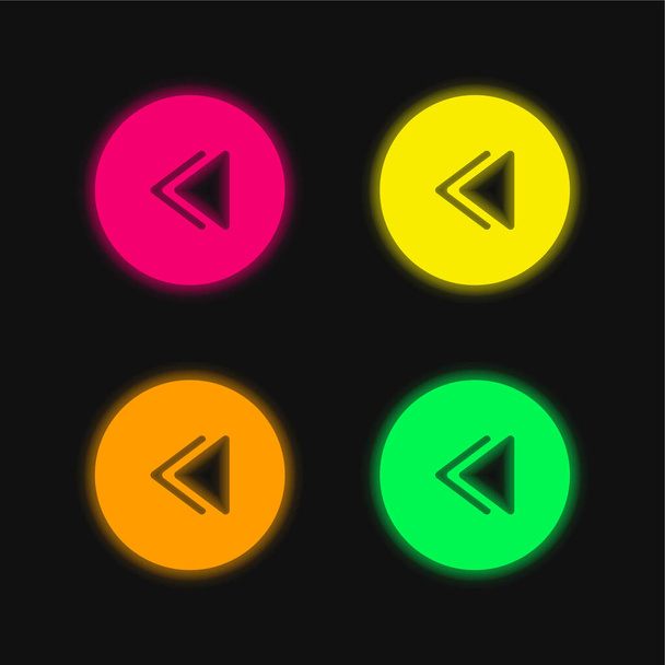Taaksepäin neljä väriä hehkuva neon vektori kuvake - Vektori, kuva