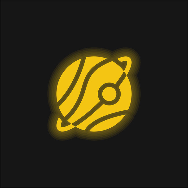 Astronomía amarillo brillante icono de neón - Vector, Imagen