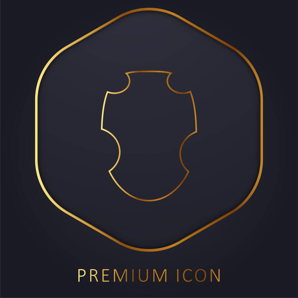 Black Warrior Shield logotipo de la línea de oro premium o icono - Vector, imagen