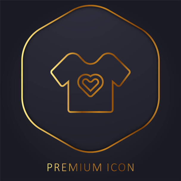 Baby Cloth golden line premium logo or icon - Vector, Image