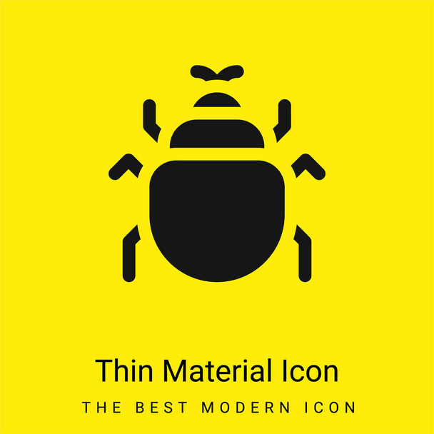 Kever minimaal helder geel materiaal icoon - Vector, afbeelding