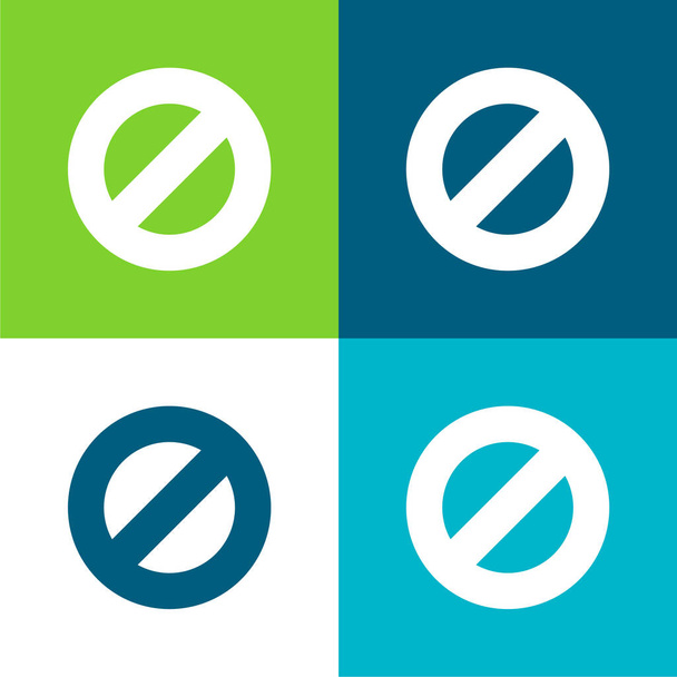 Blok płaski cztery kolory minimalny zestaw ikon - Wektor, obraz