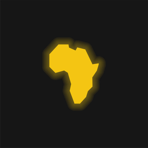 Afryka żółty świecący neon ikona - Wektor, obraz