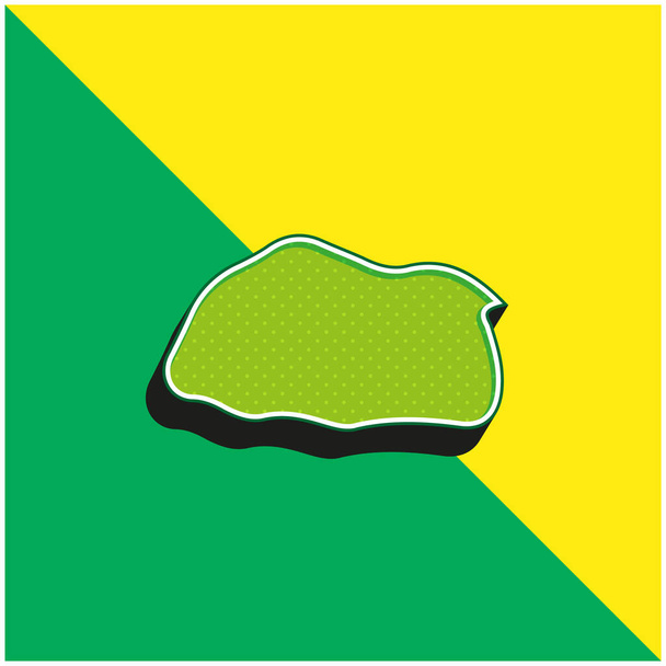 Bhutan Yeşil ve sarı modern 3d vektör simgesi logosu - Vektör, Görsel