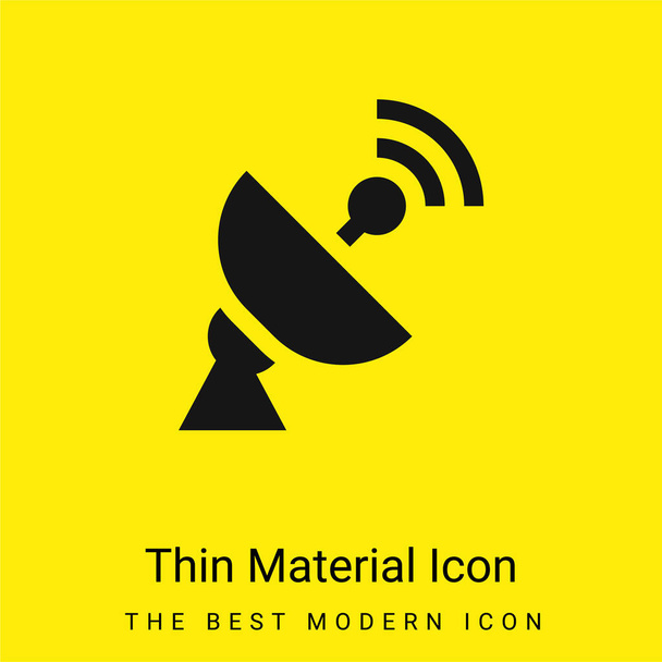 Antenne minimaal helder geel materiaal icoon - Vector, afbeelding